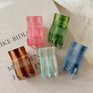 Acetate Marble Pattern Rectangular Hair Claw Clip For Women Elegant French Style Square Hairclip Styling Accessories