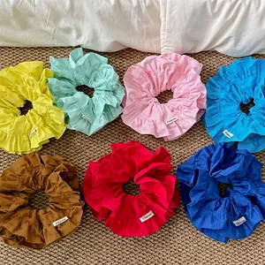 Chouchous Larges Plissés à Volants de Style Français pour Femmes Mode Coréenne Élastiques à Cheveux Double Couche Accessoires de Coiffure Élégants