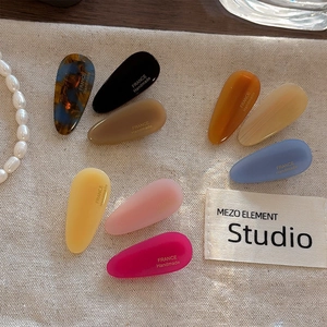 French Vintage Acetic Acid Waterdrop Hair Clips Seamless Bangs Duckbill Clips For Women Elegant Hair Accessories