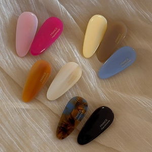 Colorful acetate teardrop hair clips with France Handmade gold foil stamping on fabric