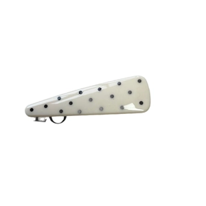 Minimalist cream yellow polka dot duckbill hair clip with retro triangular resin design