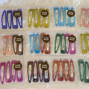 Korean Style Waterdrop BB Hair Clips Colorful Resin Metal Snap Clips For Women Girls Daily Hair Styling Accessories