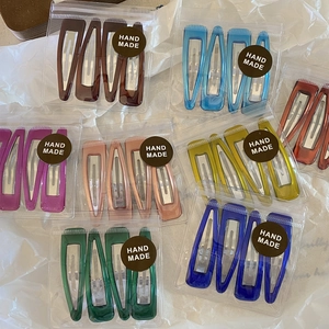 Colorful drip oil teardrop BB hair clips set for women in various trendy colors