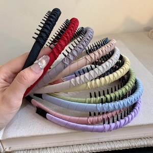 Women Braided Fabric Headband With Non-Slip Teeth Colorful Woven Hair Band For Face Washing Daily Hair Accessories