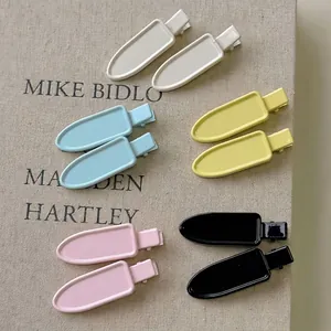 Sweet Dopamine Color Metal Duckbill Hair Clips No Trace Geometric Hairpin For Women Daily Hair Styling Accessories