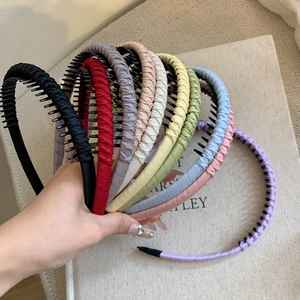 Colorful fabric-wrapped tooth combs headbands set for non-slip hair styling and facial care