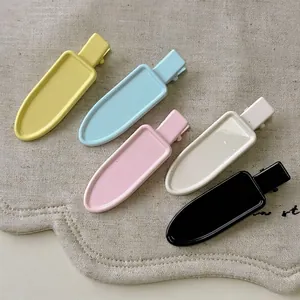 Five-piece colorful macaron duckbill hair clip set for women, sweet matte finish hairpins