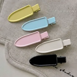 5-piece colorful metal hair clips set in yellow blue pink white and black matte finish