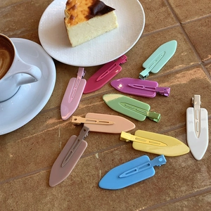 9-piece matte candy-colored seamless metal hair clips set in various macaron shades