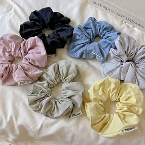 Scrunchie Grande in Tessuto a Costine Semplice in Stile Coreano Elastico per Capelli Plissettato Fatto a Mano Accessori per Capelli Donna