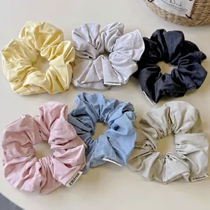 Set di 6 elastici per capelli minimalisti in tessuto a costine in colori pastello macaron