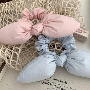 Korean Balletcore Sweet Bow Rabbit Ears Scrunchie Cloth Large Hair Tie High Ponytail Elastic Hair Rope For Women Girls