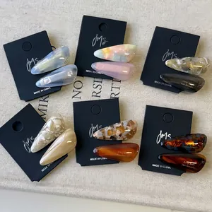 Acetate Water Drop Hair Clips Handmade Marbled Tortoiseshell Duckbill Side Clips Elegant Hair Accessories For Women