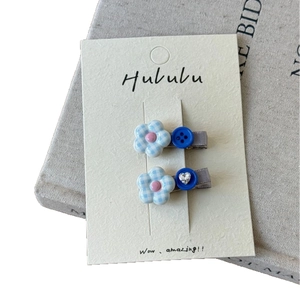 Lot de barrettes à cheveux mignonnes avec fleurs et boutons pour filles style coréen