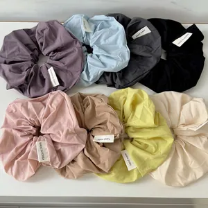 French Cream Style Large Fabric Scrunchie Pleated Elastic Hair Tie Ponytail Holder Handmade Hair Accessory For Women Daily Wear