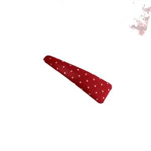 Sweet red and white polka dot fabric hair clip for women featuring a retro Korean aesthetic