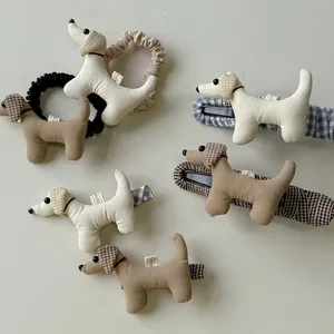 Ensemble de barrettes et chouchous en peluche chiot mignons pour coiffure de femme