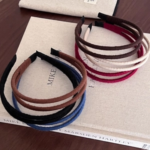 Set of multi-color velvet fabric headbands for women with non-slip ends for secure styling