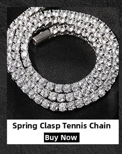 Macro detail of high-clarity cubic zirconia tennis chain with a secure spring clasp