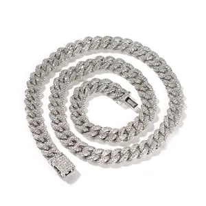 Chaîne à Maillons Cubains Hip Hop en Cuivre Avec Zircon AAAAA Incrusté de Diamants Party Quotidien Style Punk Unisexe Bijoux