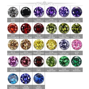 Hip-Hop-Anhänger mit 27 Zirkonia-Farben in einer Farbtabelle für individuellen Schmuck