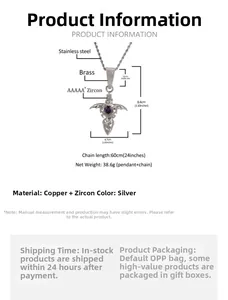 Detailed close-up showing dimensions and zircon inlay of the silver hip-hop sword pendant