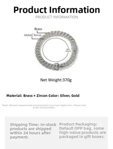 Detailed specs of 24mm gold plated copper Cuban chain with AAAAA cubic zirconia stones