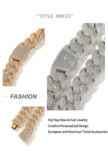 Detail of hip hop Cuban link chain with paved zircon and secure folding clasp