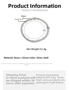 Gedetailleerde tabel met 11mm breedte en messing materiaal van de zirkonia Cubaanse ketting