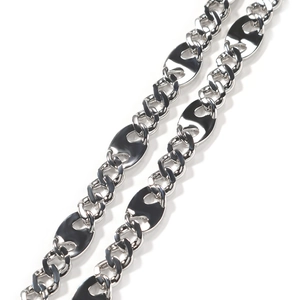 Polished silver cuban chain necklace with zircon-inlaid pig nose link design