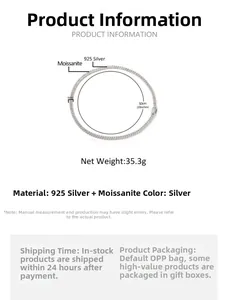 Detailed size chart for 6mm 925 sterling silver moissanite hip hop cuban chain necklace