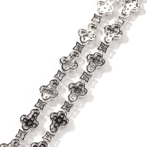 Sparkling 10mm cross clover iced out necklace with micro-paved diamonds for men and women