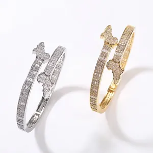 Hiphop Afrika-Karte Armreif Armband Für Herren Kupfer Mikro-Pflaster Zirkonia Iced Out Gold Silber Vergoldet Persönlichkeit Schmuck Geschenk
