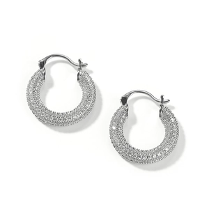 Orecchini a cerchio in zircone argento per uomo e donna gioielli di moda hip hop.