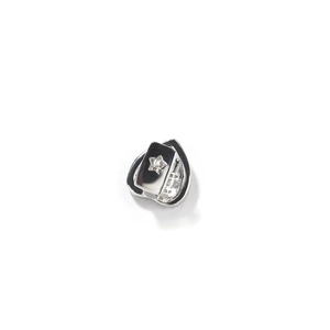 Silver heart-shaped zircon grillz with star cutout design for hip-hop men's fashion