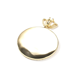 Pendentif couronne dorée avec cadre photo circulaire et finition miroir polie