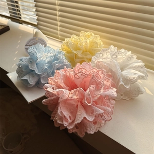Lot de chouchous en dentelle aux couleurs pastel avec broderie florale élégante