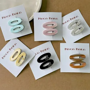 Ensemble de Pinces à Cheveux Ovales Évidées en Acétate Style Coréen Barrette La France Épingles à Cheveux pour Femmes Accessoires