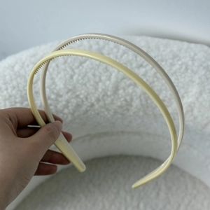 Lot de serre-têtes en acrylique crème double couche avec dents antidérapantes