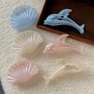 Pinces À Cheveux Dauphin Et Coquillage Nacrés Scintillants Accessoires Cheveux Été Élégants Pour Femmes Pour Coiffure Quotidienne
