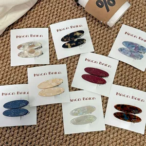 Elegant tortoiseshell acrylic hair clips set for bangs in various stylish patterns