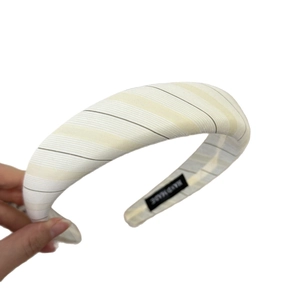 Classic striped sponge headband with high top design for a sweet preppy style look