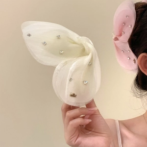 Französisch Elegant Tüll Schmetterling Haarkralle Strass Netz Große Haarnadel Süß Hochzeit Party Damen Haarschmuck