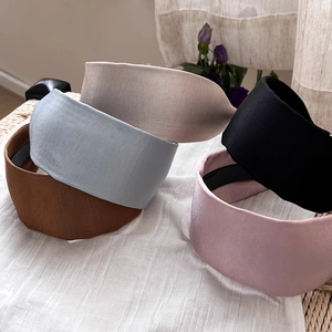 Elegant wide satin headbands in five colors with a non-slip design for women
