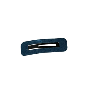Minimalist navy blue denim fabric BB hair clip for women featuring subtle textile texture