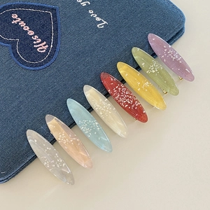 Fermagli per Capelli Ovali con Glitter a Conchiglia in Stile Oceanico Forcine a Becco d'Anatra in Acetato Fatte a Mano per Donna