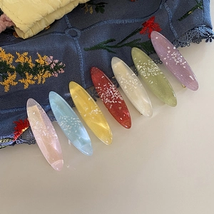 Set di 7 forcine per capelli ovali colorate con glitter e trama a conchiglia per lo styling