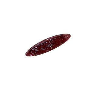 Sparkling dark wine red oval hair clip with silver glitter and seashell fragments