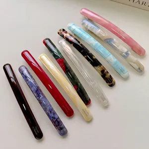 French Acetate Spring Hair Clip For Women Korean Style Retro Marble Texture Hair Accessories Elegant Side Bangs Clip