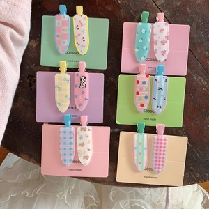 Lot de 12 barrettes à cheveux sans trace avec motifs floraux, cerises et pois